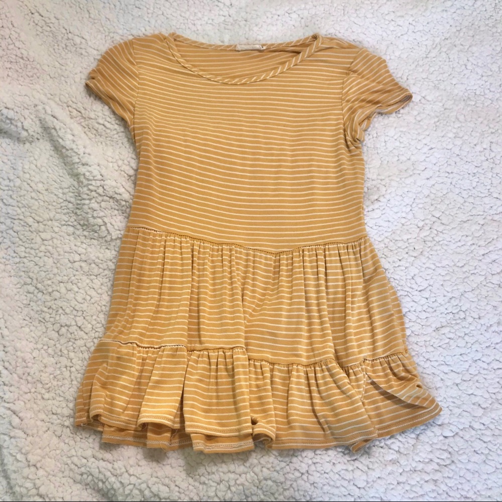 Winners Yellow Striped A-line Top